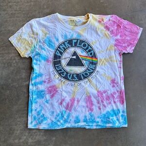 Pink Floyd Tie-Dye Logo T-Shirt - Pink/Blue/Yellow